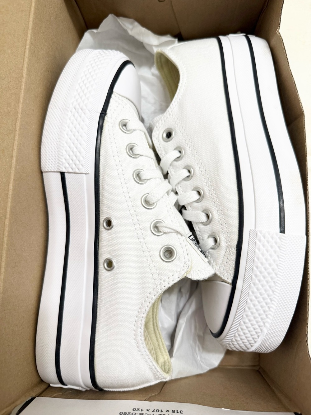 Converse Chuck Taylor White Low-Top Platform Sneakers - Picture 5 of 6